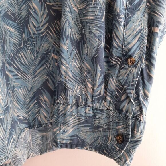 GAP 100% Cotton Classic Fit Button Down Shirt Tropical Print Blue Men's Sz XXL - Picture 7 of 13